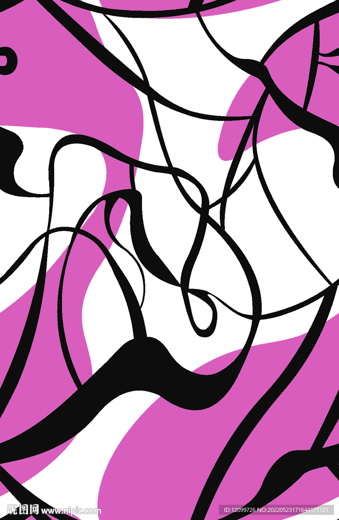 大牌线条印花裙