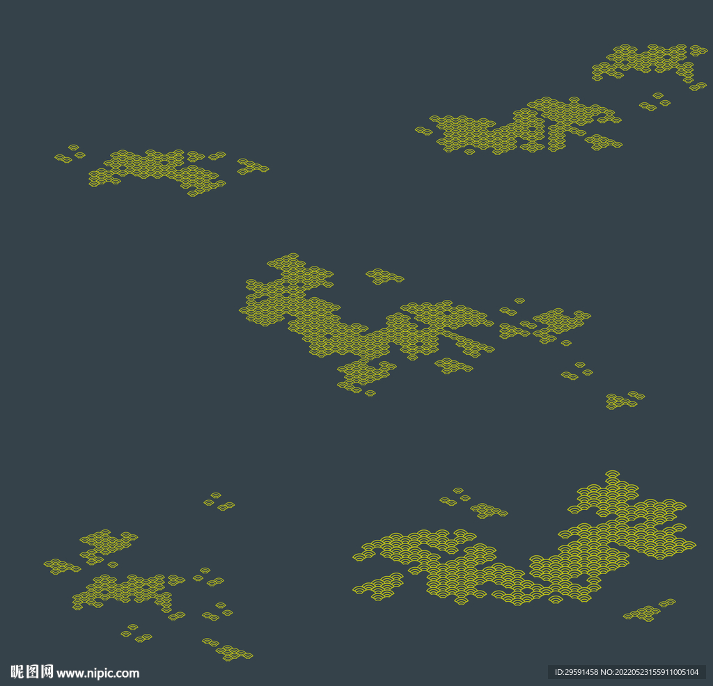 线条祥云装饰画