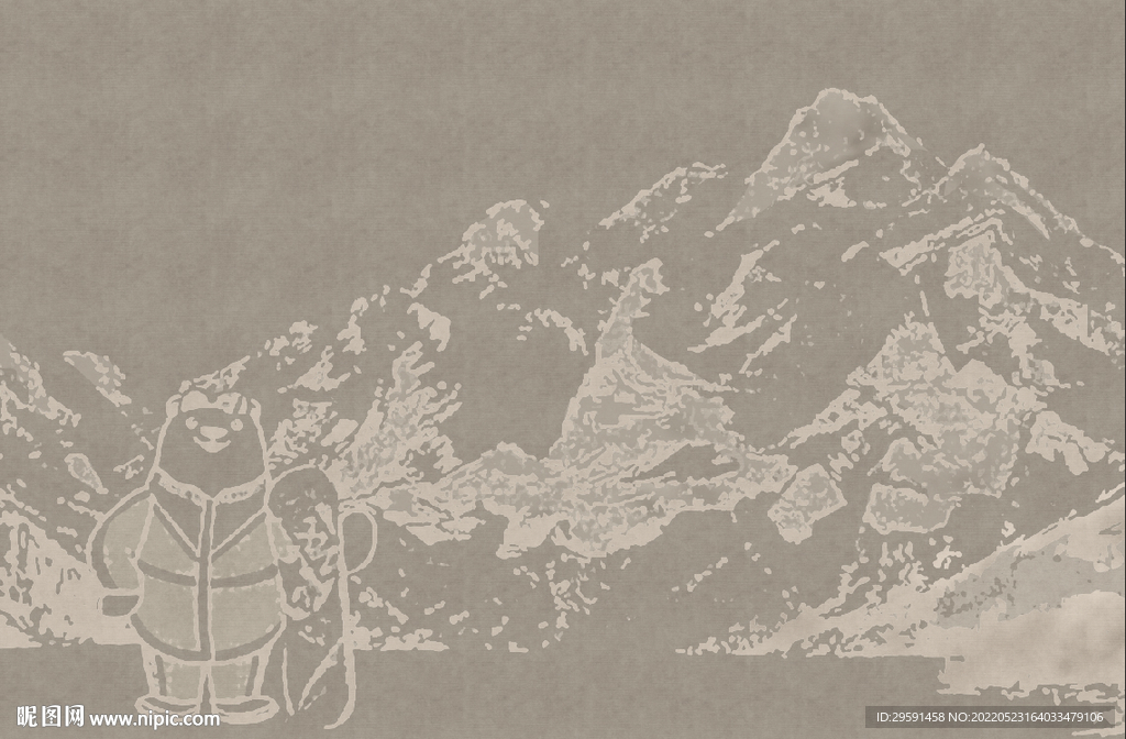 抽象雪景装饰画