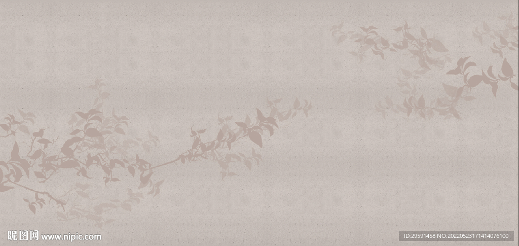 手绘水墨叶子装饰画