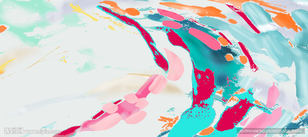 手绘彩云装饰画