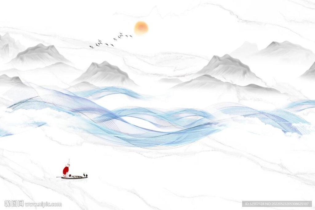 中式烟雾背景墙