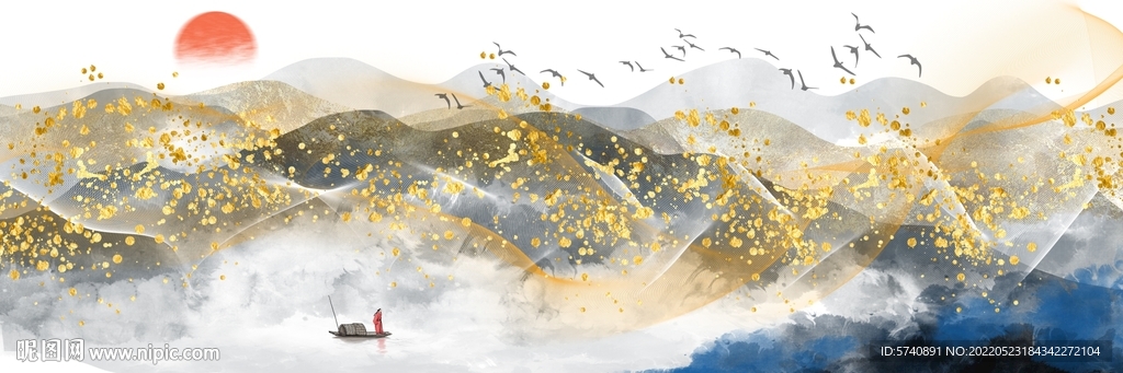 抽象意境水墨山水画
