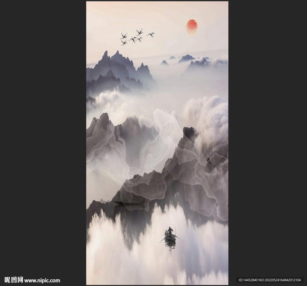 水墨船 