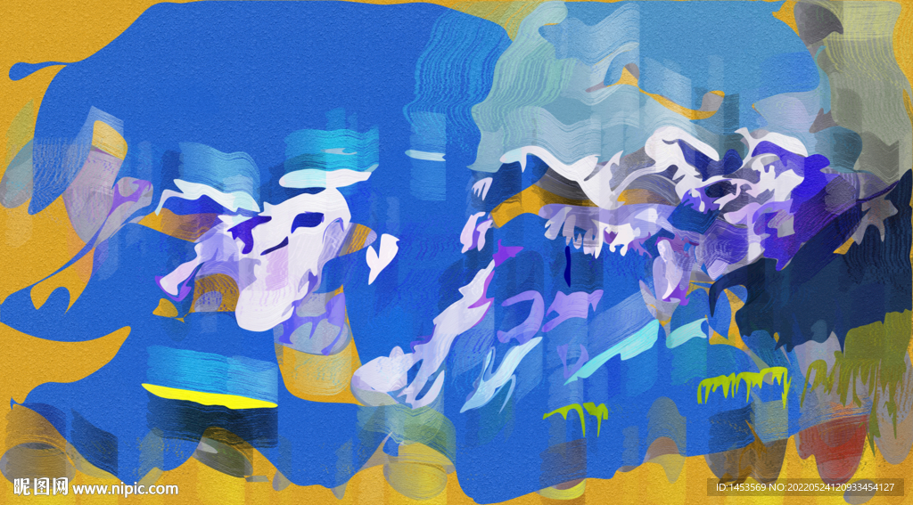 雪山油画