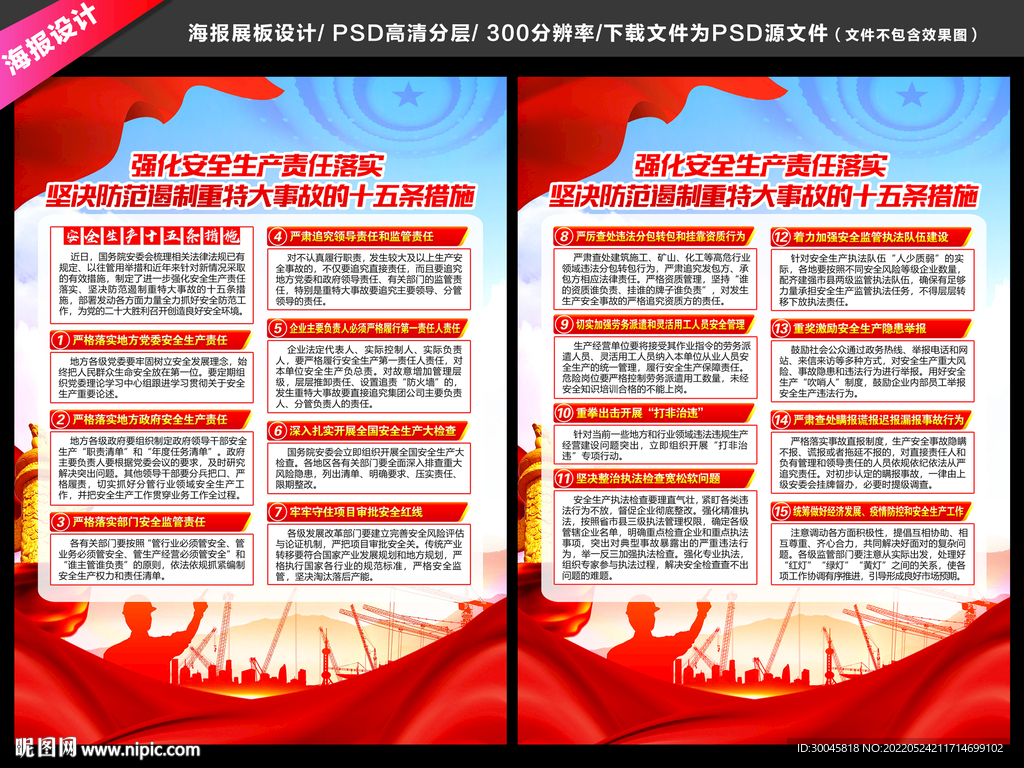 安全生产十五条措施宣传单