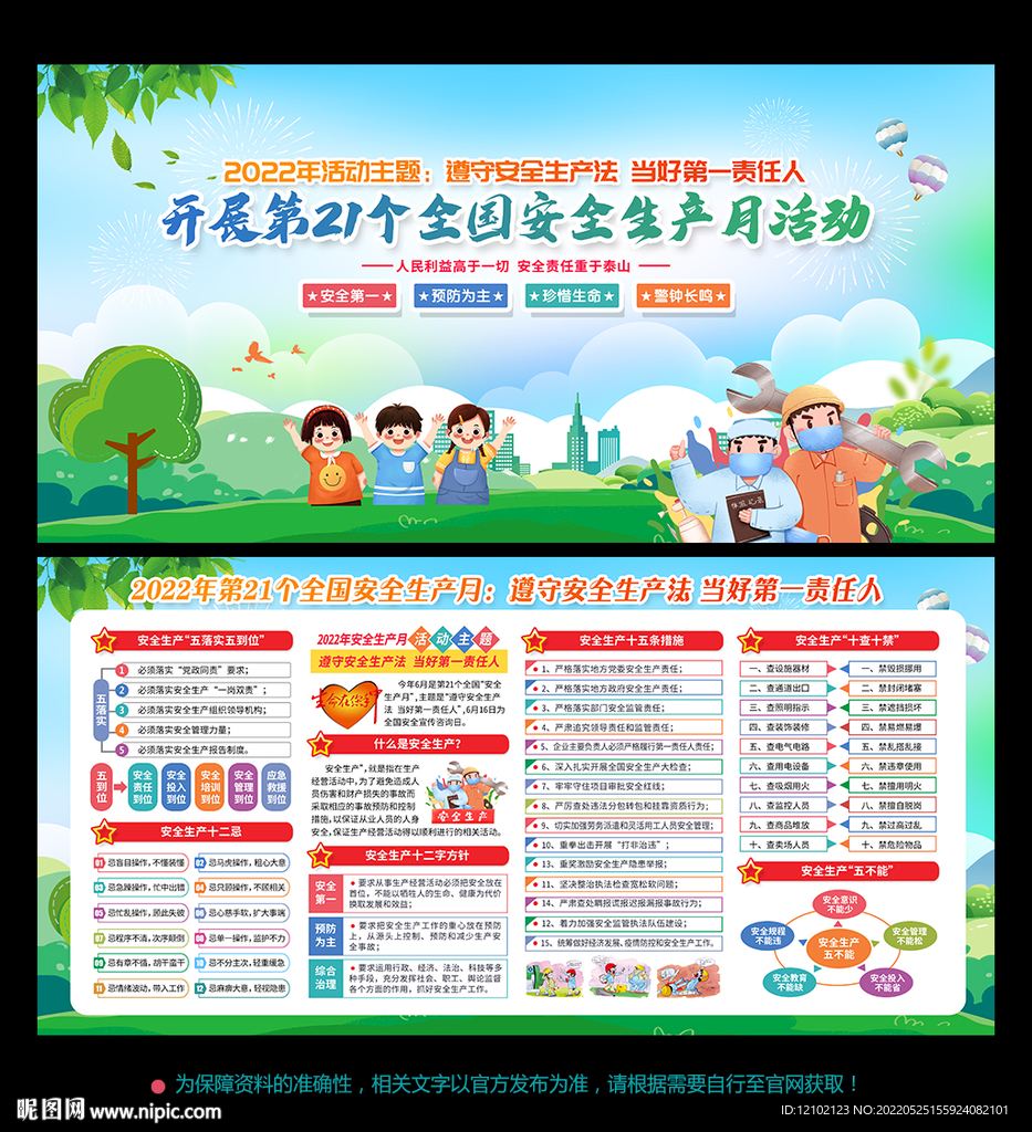 2022年安全生产月 展板
