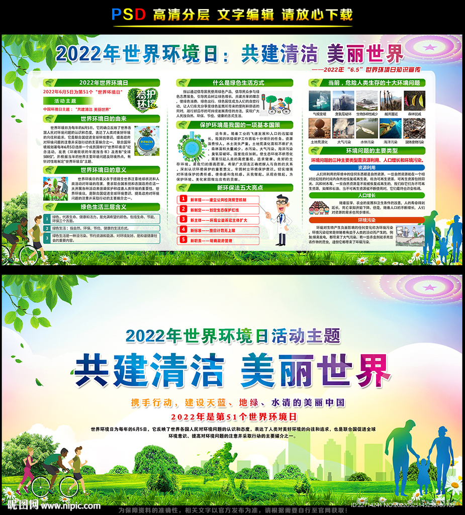 2022年环境日主题展板