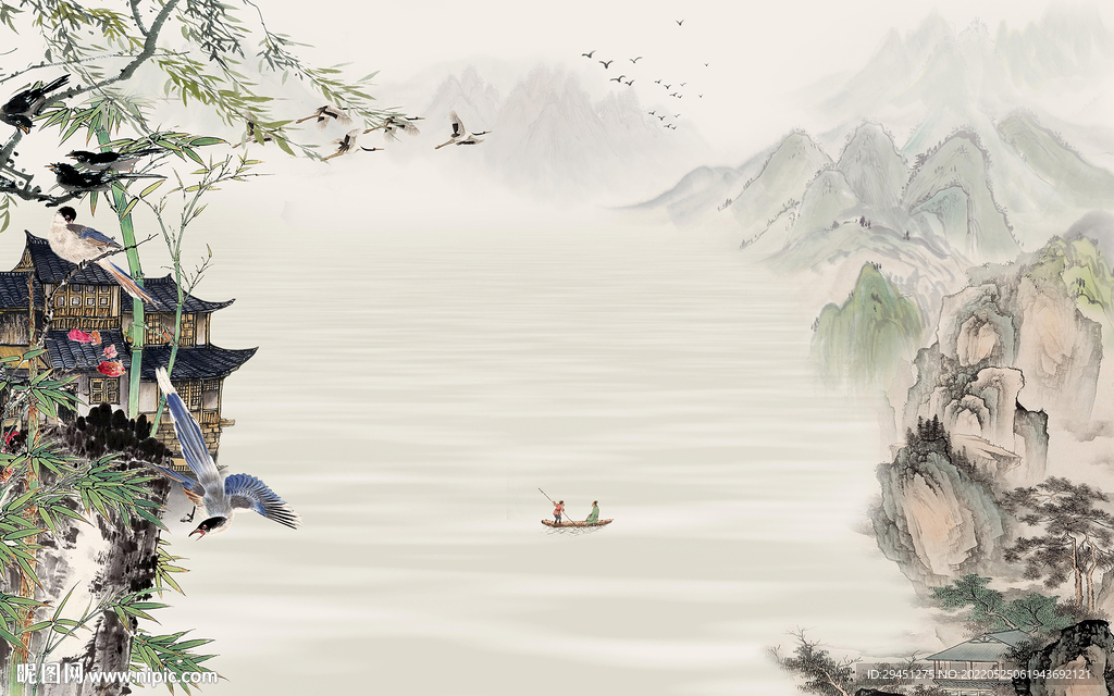 古风 现代风景山水 Tif分层