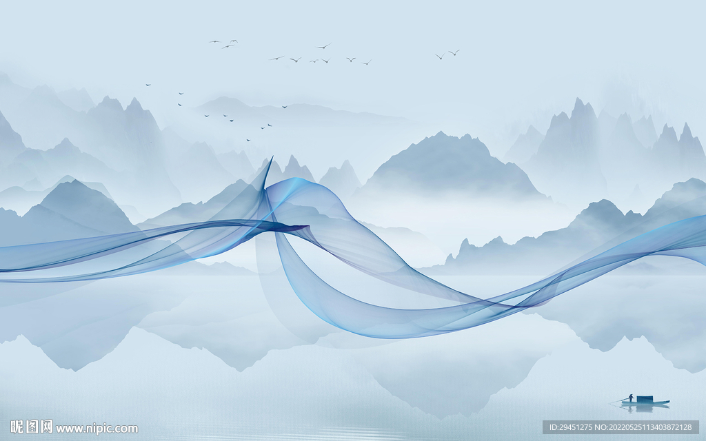 别墅客厅大气山水 TIf分层