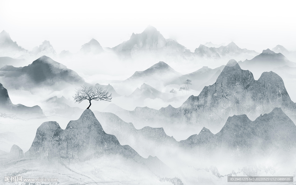 高档 客厅大气山水 TIf分层