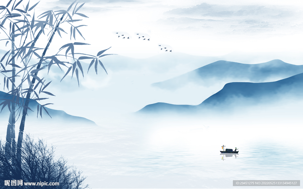 人气高清现代山水 TIF分层