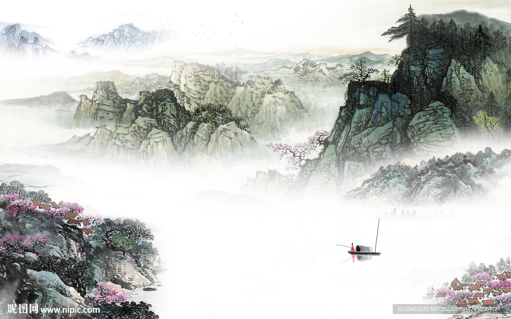 新上架客厅简约山水 TIf分层