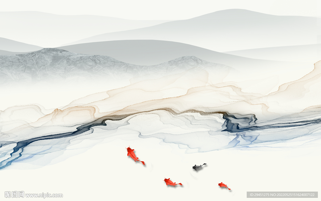 线条客厅简约山水 TIf分层