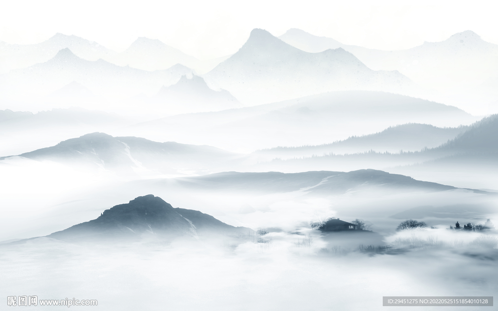 高端客厅简约山水 TIf分层