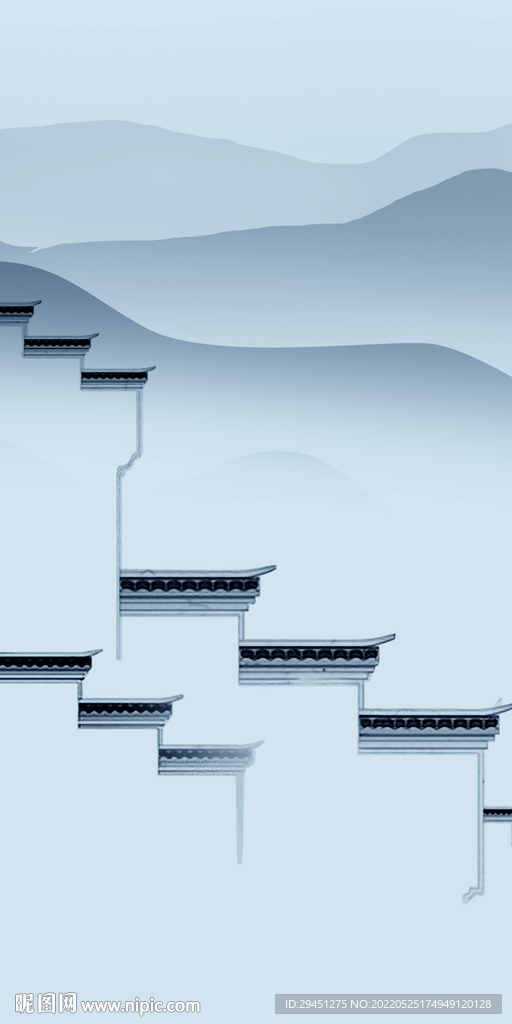 徽派现代山水框画 Tif分层