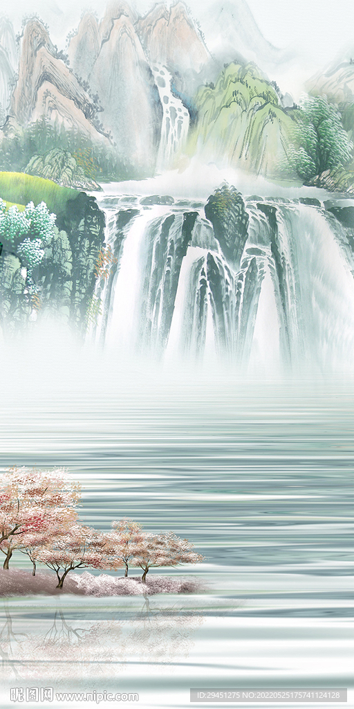 背景墙风景现代玄关 tif分层