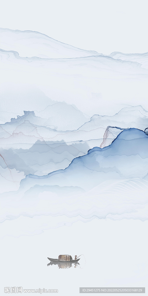 水墨现代山水框画 Tif分层