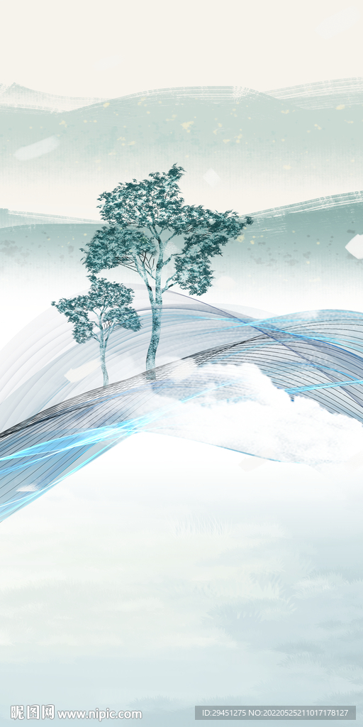 新上架新品山水玄关 tif分层