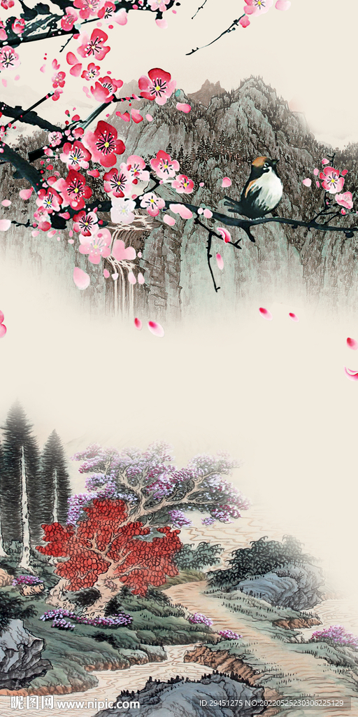 古风新品山水玄关 tif分层