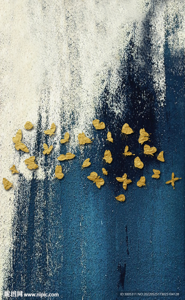 装饰画 抽象油画 蝴蝶