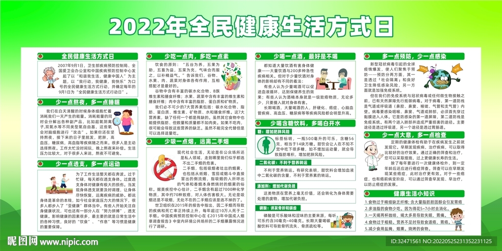 全民健康生活方式日展板