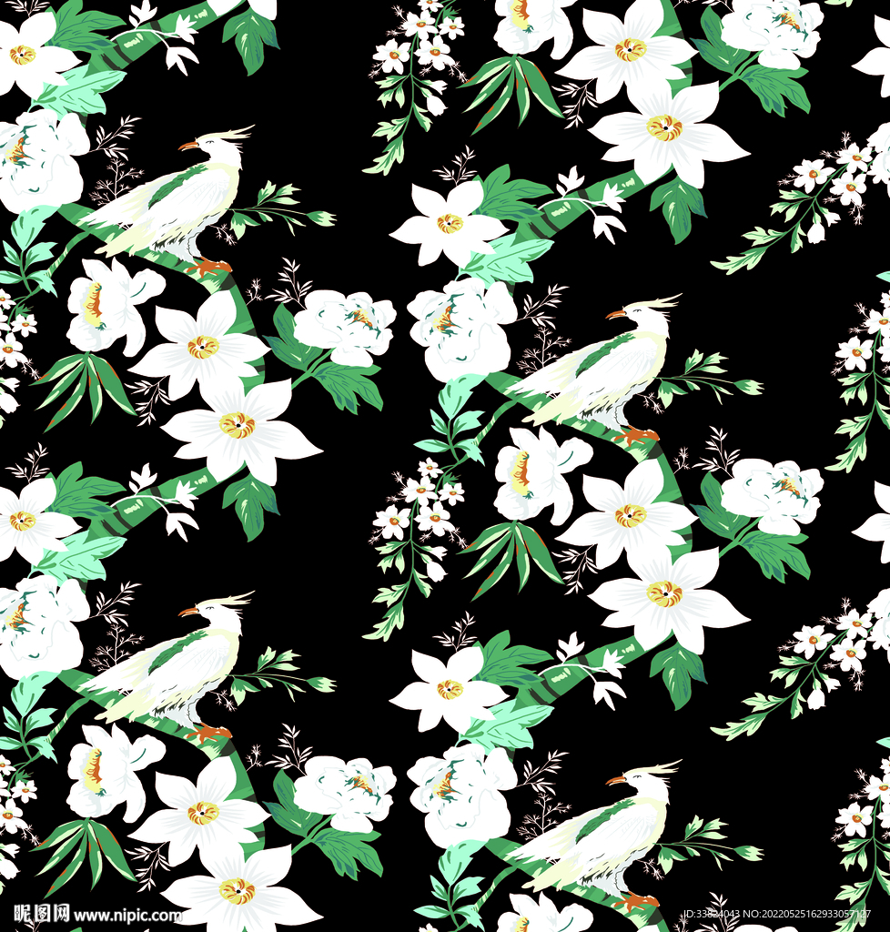 大牌花鸟 手绘花