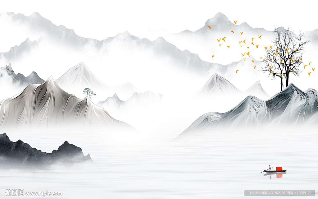 新款现代意境山水 tif分层