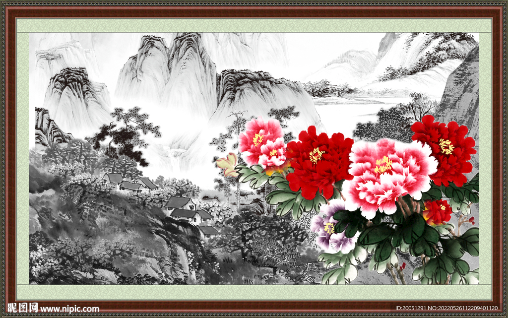 国画牡丹 