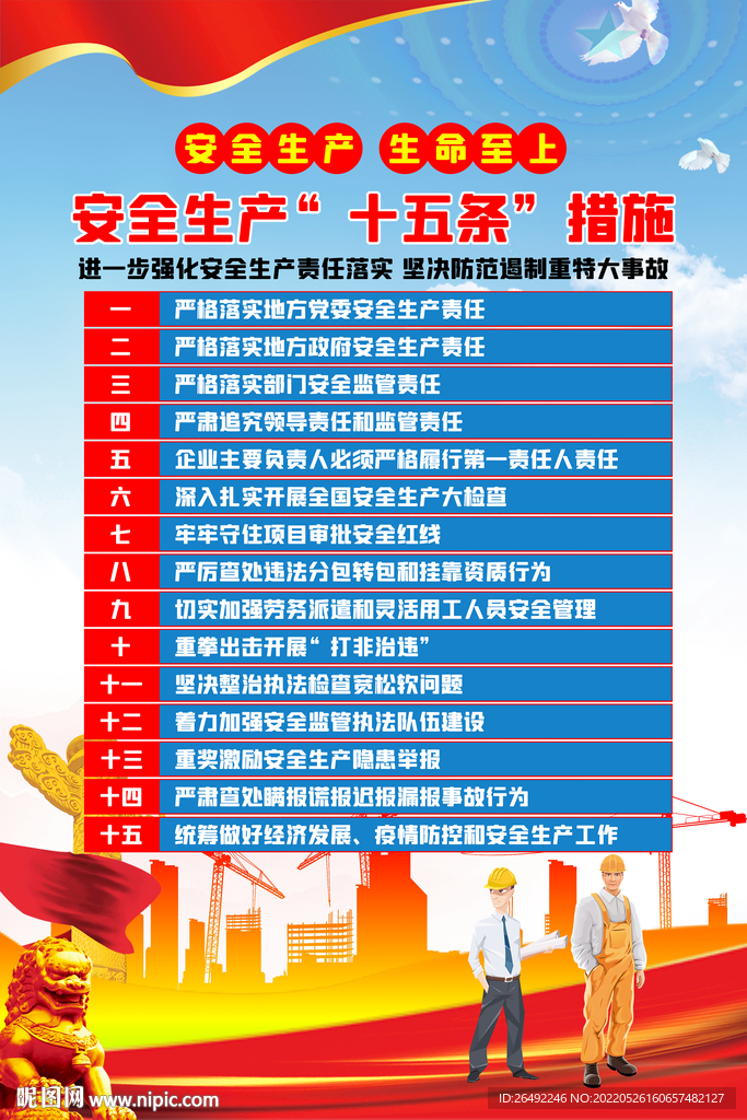 安全生产十五条措施