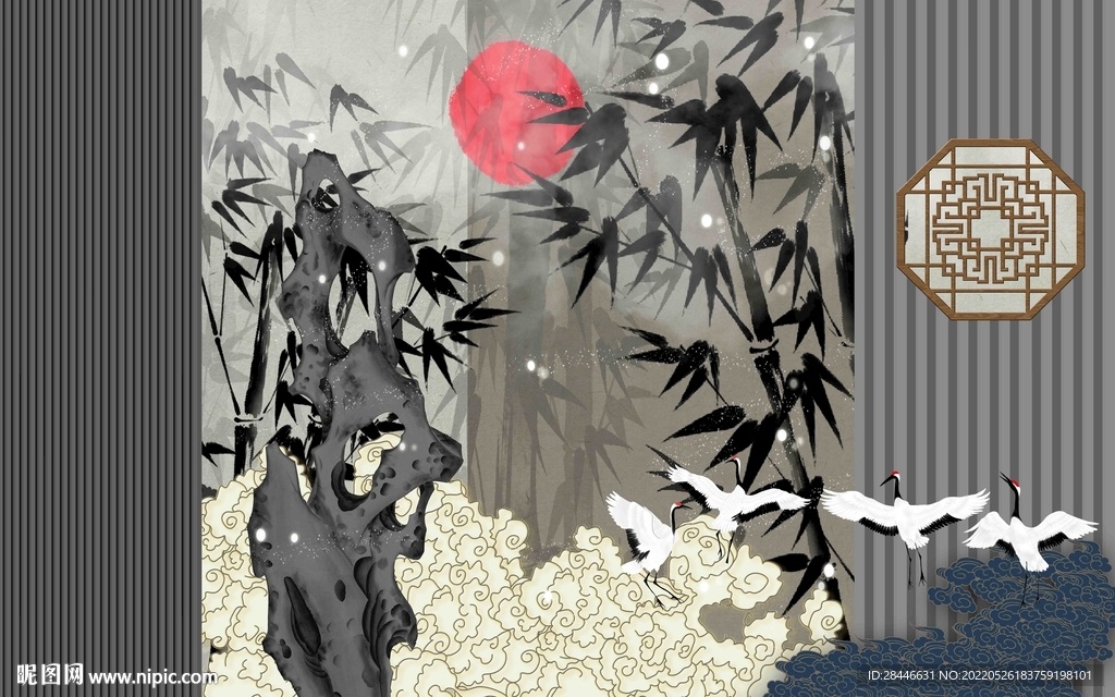 中式电视背景墙 