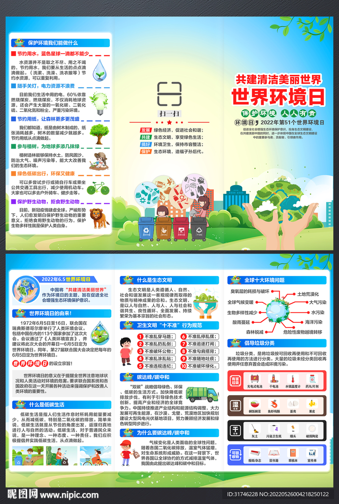 环境日三折页