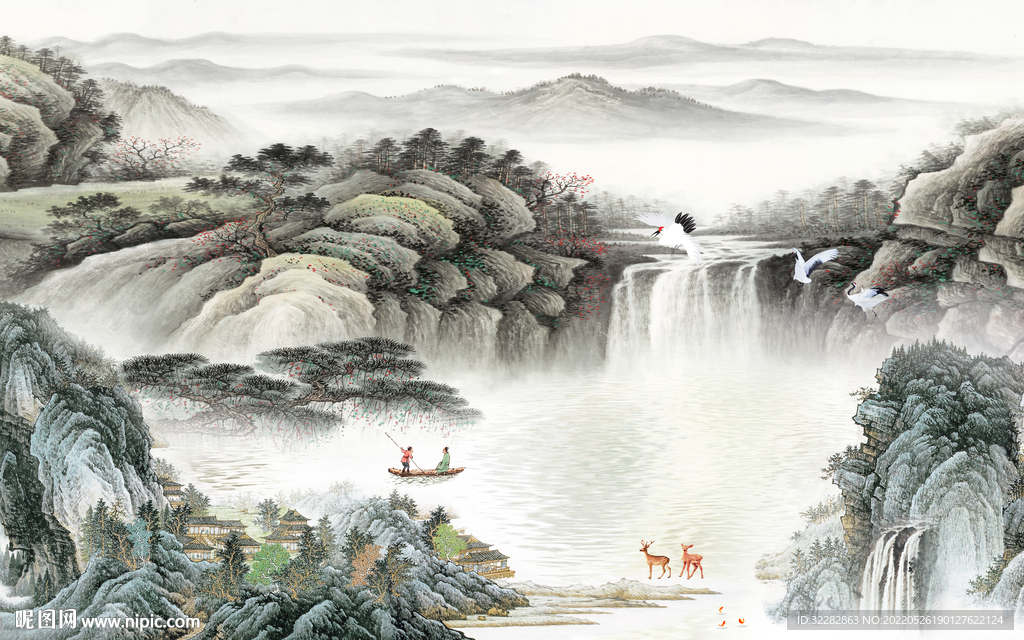 中国风新意境山水画 TIf分层