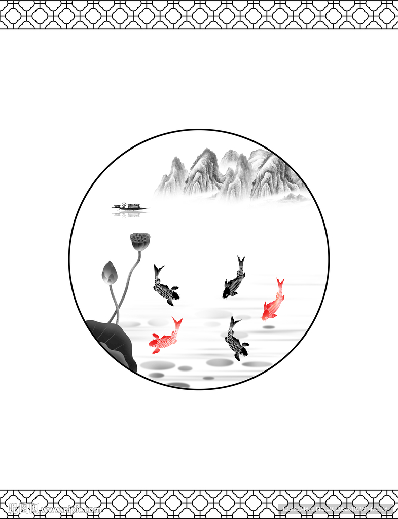 高清分层透明底推拉门打印图 