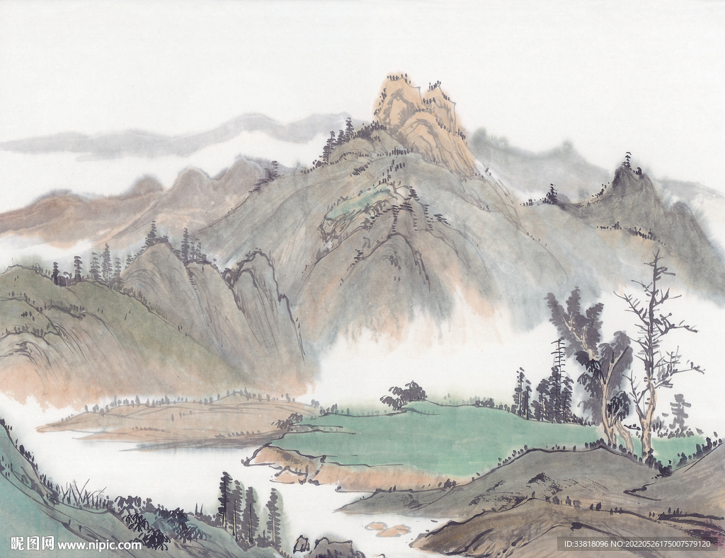 高清山水水墨画