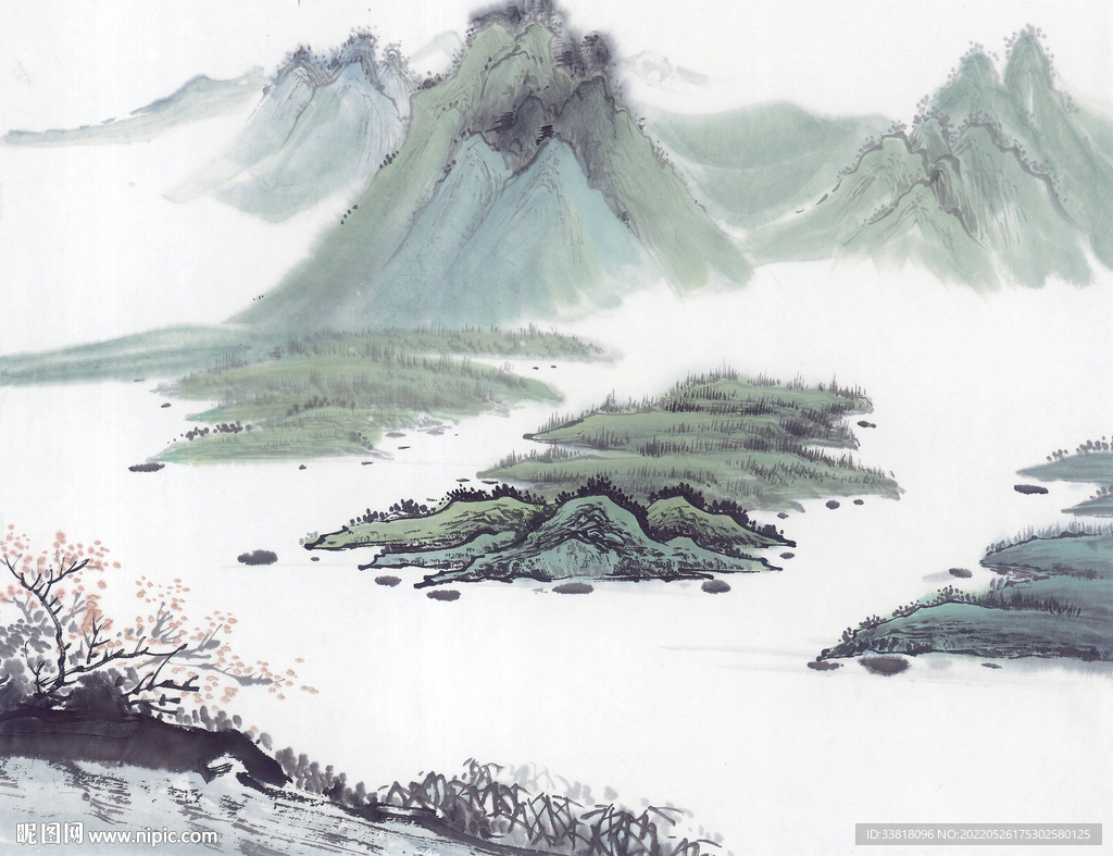 背景壁纸 水墨山水画