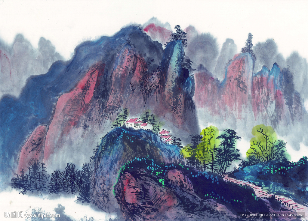 彩墨画 山水画