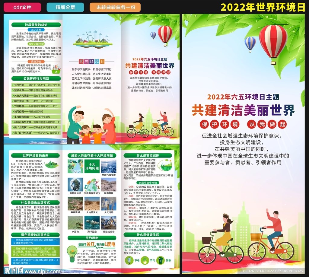 环境日三折页