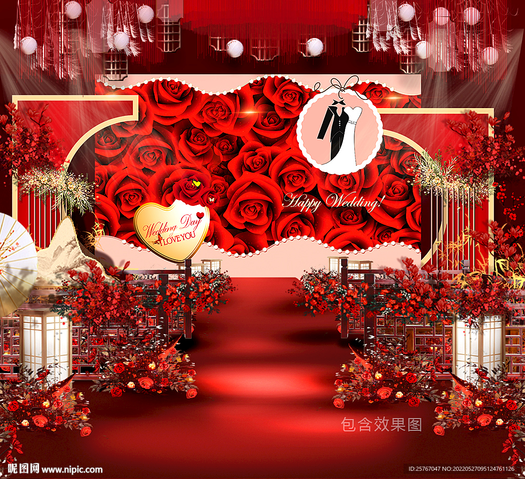 红色主题婚礼设计图__PSD分层素材_PSD分层素材_设计图库_昵图网nipic.com