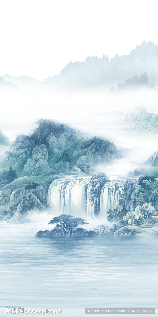 高清玄关装饰山水 TIF分层