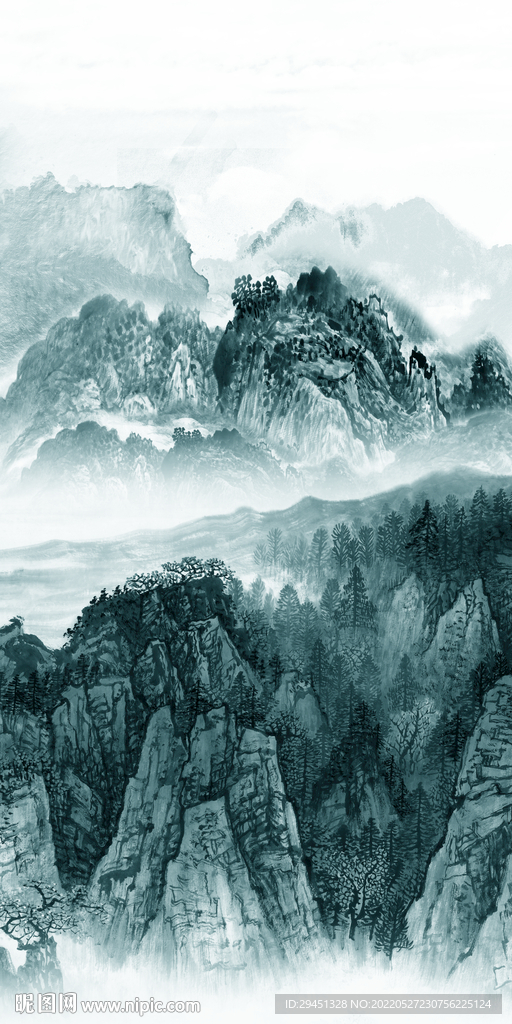 高雅最新玄关山水 TIf分层