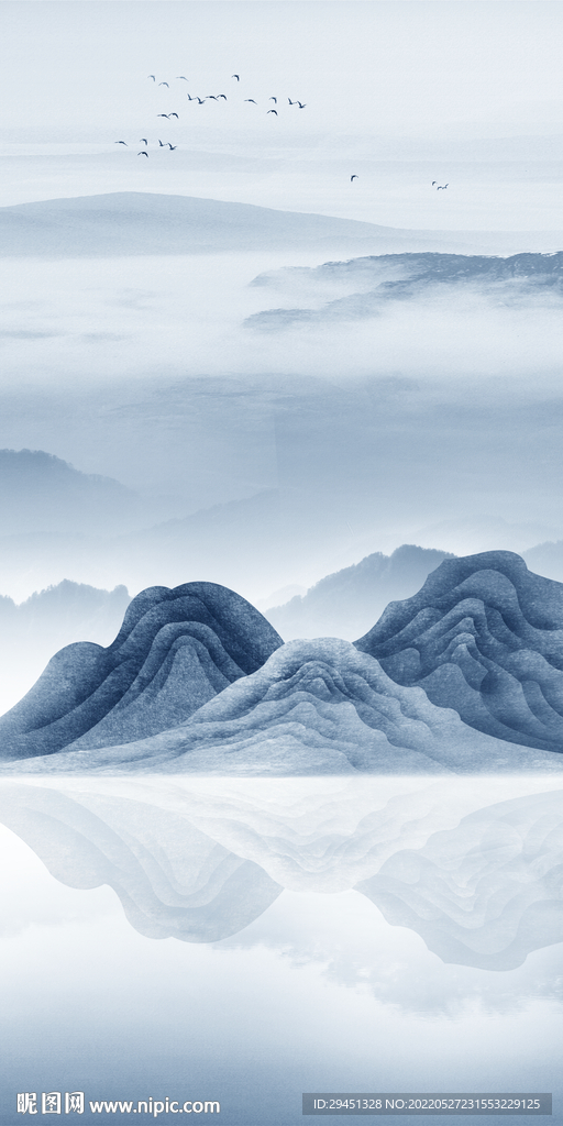 水墨最新玄关山水 TIf分层