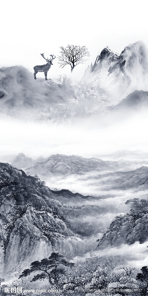 国画 最新玄关山水 TIf分层