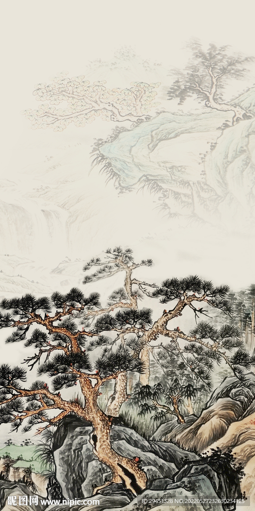 国画 意境玄关山水 Tif分层