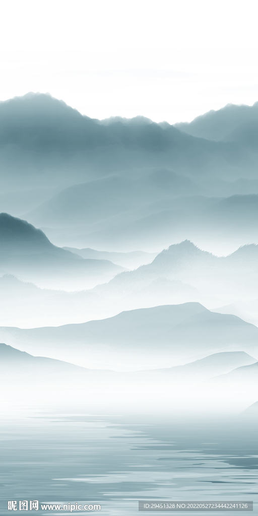 高雅玄关装饰山水 TIF分层