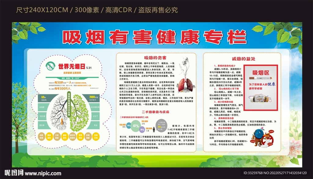 吸烟有害健康宣传栏
