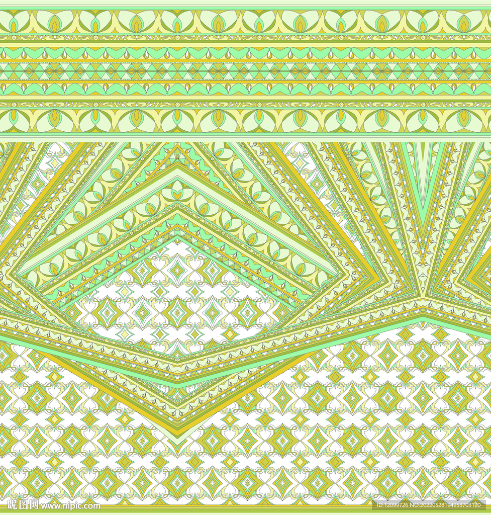 高清线条几何印花提花连衣裙 