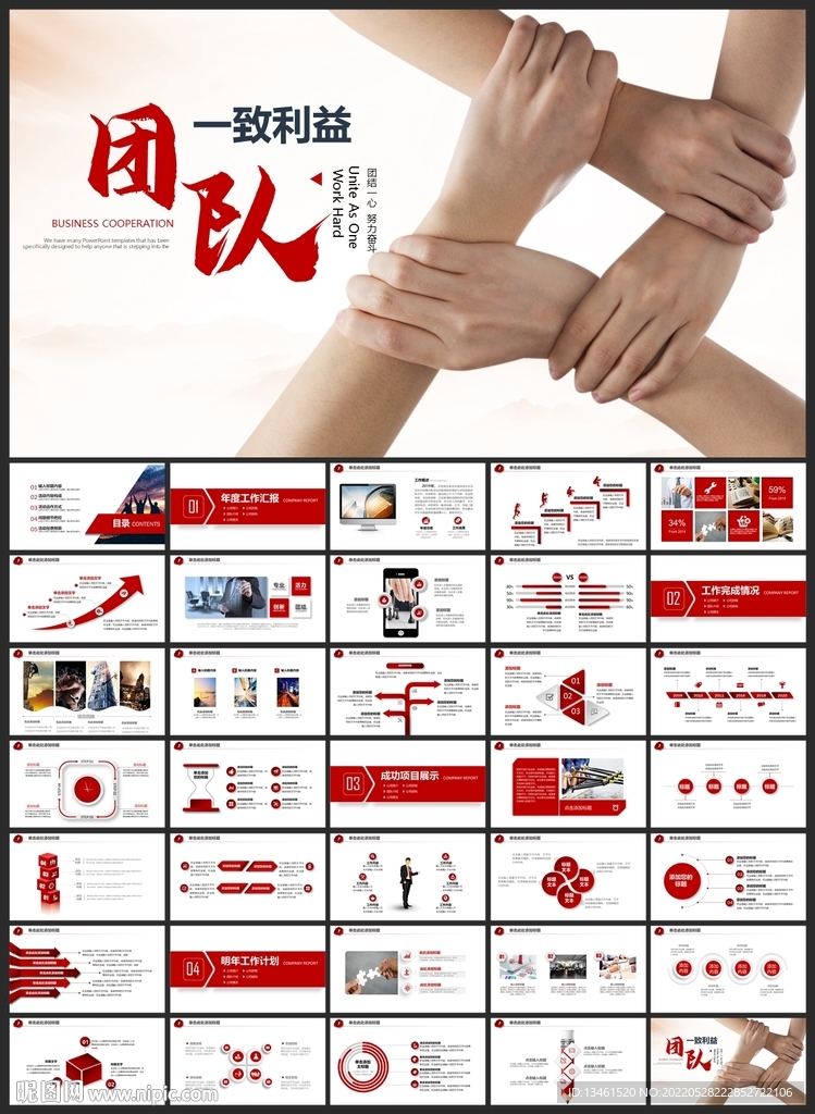 红色团队利益团结合作总结PPT