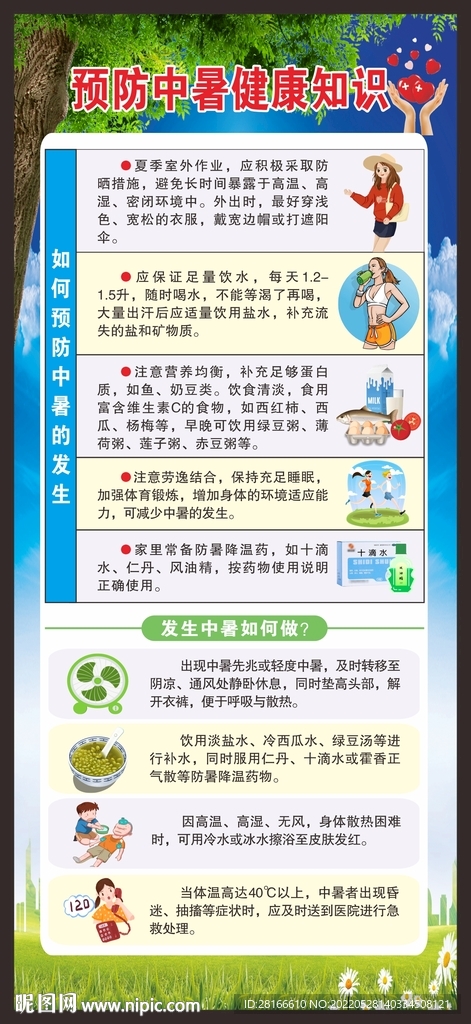 预防中暑健康教育展架