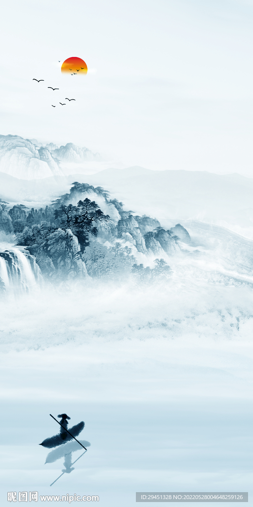 爆款玄关装饰山水 TIF分层